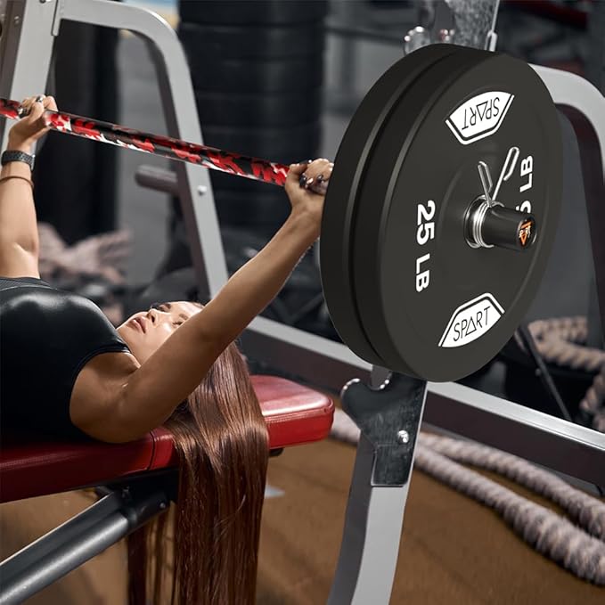 4FT Olympic Barbell Bar, 47Inch Straight Weight Bar with 2 Collars, Solid Olympic Bar with Bearings, 500Lbs Capacity Weightlifting Bar for Home Gym Strength Training, Suitable for 2 Inch Plates