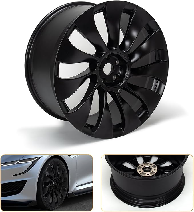 New 21" x 10.5'' Rear Aluminum Alloy Replacement for OE Wheel Rim Compatible with Model Y 2020–2023 (Only Fit for Rear Wheel) Staggered Setup for Performance Models, Set of 4