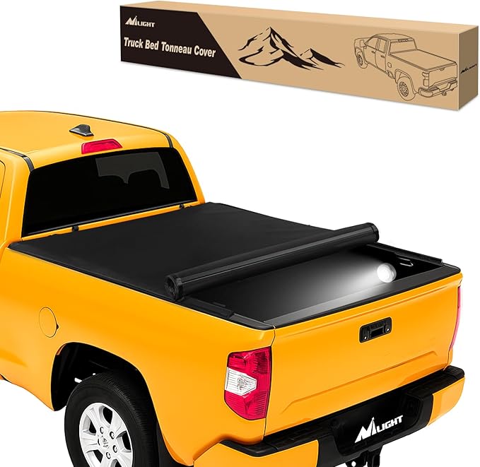 Nilight Soft Roll-Up Tonneau Cover Compatible with Toyota Tundra 2007 2008 2009 2010 2011 2012 2013 2014 2015 2016 2017 2018 2019 2020 2021–6.5ft Truck Bed Cover