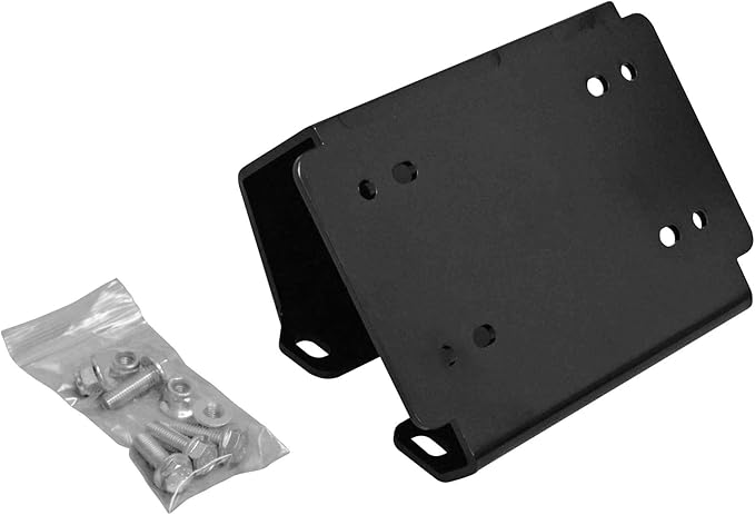 SuperATV 6000 LB Black Ops Winch with Heavy Duty Winch Mounting Plate for Can Am Defender/Defender Max | Complete Winch & Winch Mount Kit Ready for Install | Made With 3/16” Heavy-Duty Steel Plating