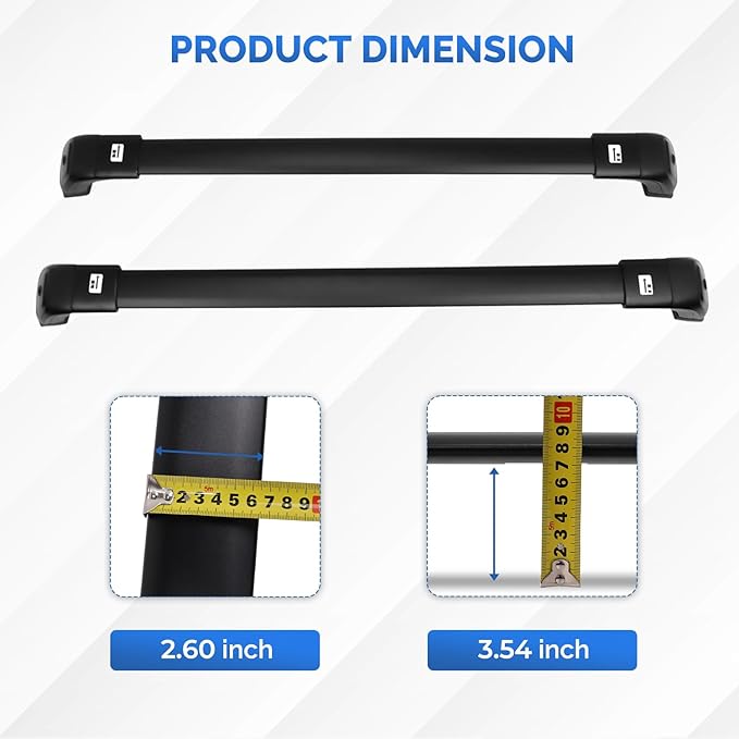 HEKA 260 LBS Roof Rack Cross Bars Fit for Jeep Grand Cherokee 2011-2021 Aluminum Anti-Theft Rooftop Cargo Carrier Crossbars Accessories