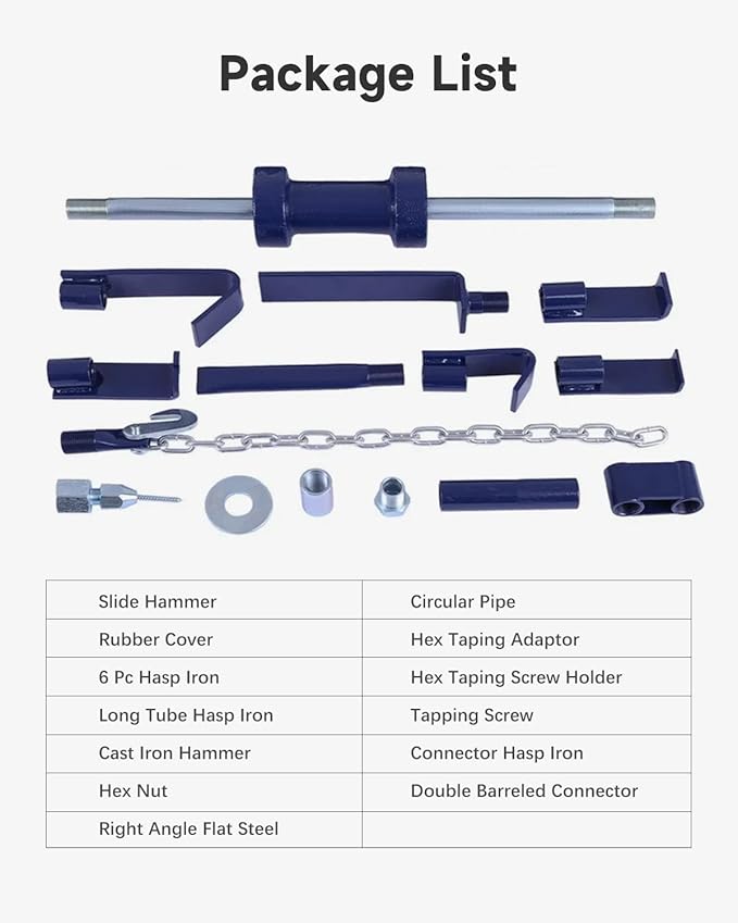 13LBS Dent Puller w/Slide Hammer Auto Body Truck Repair Automotive Hammer Puller Repair Frame Set with Carrying Case (18 PCS)