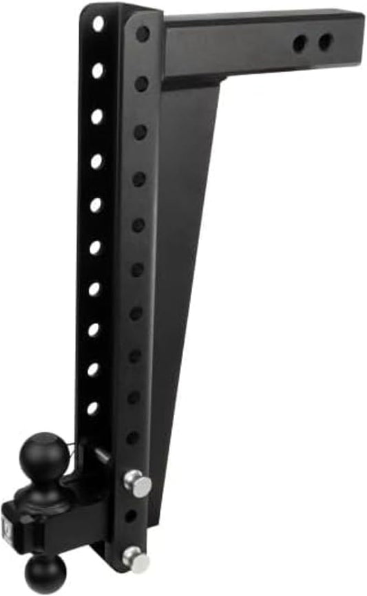 BulletProof Hitches - 2.5" Adjustable Heavy Duty Trailer Hitch (22,000 lb. Rating) - 20" Drop/Rise Trailer Hitch with 2" & 2-5/16" Dual Ball - Powder Coat, Solid Steel, Corrosion-Resistant
