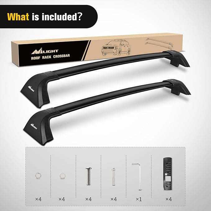 Nilight Roof Rack Cross Bars Fit for Toyota Highlander XLE Limited Platinum 2020 2021 2022 2023,Adjustable Aluminum car Crossbars with Rubber Pad for Cargo Carrier Luggage Bike Kayak Rooftop Snowboard