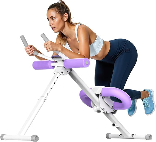 Ab Machine, Adjustable Ab Trainer Machine for Abs Workout at Home Gym, Foldable, Knee Protection, Abdominal Trainer for Stomach Workout