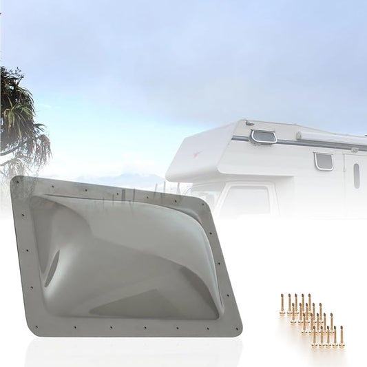 RV Skylight Replacement 18" x 26" -Universal Outer Dome Fits All Standard 14"x22" Openings, RV Shower Skylight for Camper Trailer Fifth Wheel Motorhome Truck (SMOKE)