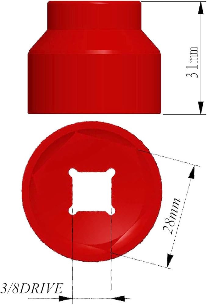28mm fuel filter Socket,Cummins tools 3/8" Drive For Dodge Ram 6.7L Cummins Other Vehicles Oil/Fuel Filter Removal Tool