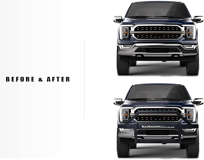 Armordillo USA 8712566 AR2 Pre-Runner Style Modular Grille Guard - Matte Black Fits 2019-2022 Dodge Ram 1500 New Body, Angular Style