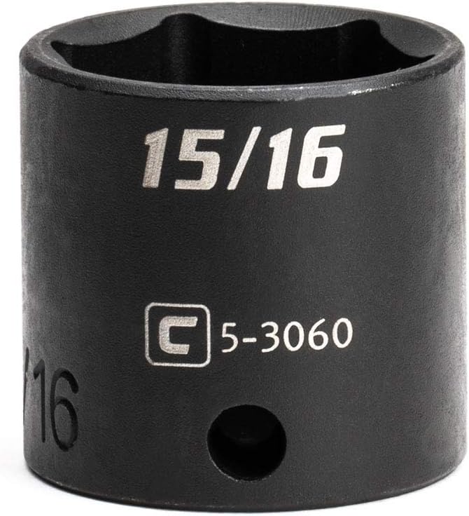Capri Tools Shallow Impact Socket, 3/8-Inch Drive, 6-Point, SAE (15/16-Inch)