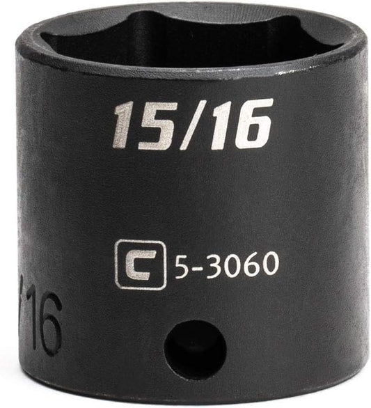 Capri Tools Shallow Impact Socket, 3/8-Inch Drive, 6-Point, SAE (15/16-Inch)