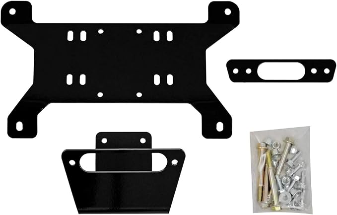SuperATV Winch Mounting Plate for Can-Am Maverick/X MR/X RS/Max/Standard (See Fitment) | Compatible with Many OEM and Aftermarket Winches | UV-Resistant Powder Coating Prevents Corrosion