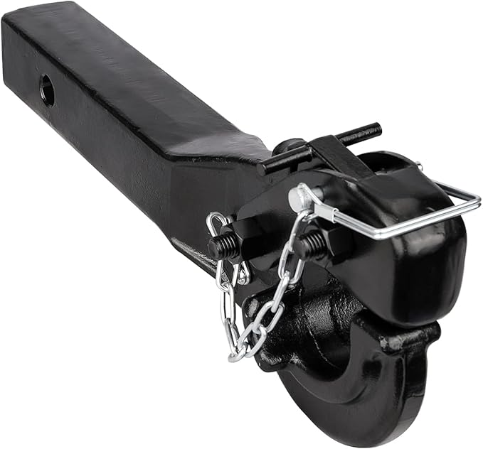 10-Ton Pintle Hook Trailer Hitches Receiver Hook for 2” Hitches Hitch Hook Military Receiver, 20000 lbs, 15” Length