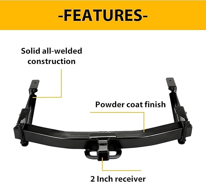 ECOTRIC Class 5 Trailer Tow Hitch W/2-Inch Receiver Compatible with Chevrolet Silverado GMC Sierra 2500HD 3500HD 2001-2010 Replacement for 41944