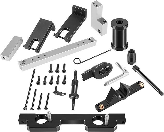 16PCS Engine Camshaft Timing Locking Tool Kit Fits for BMW N20 N26 Engines, with 2801 Flywheel Holder + 7676 Oil Seal Repair Kit + Fuel Injector Removal Tool, Engine Alignment Locking Timing Tool Kit
