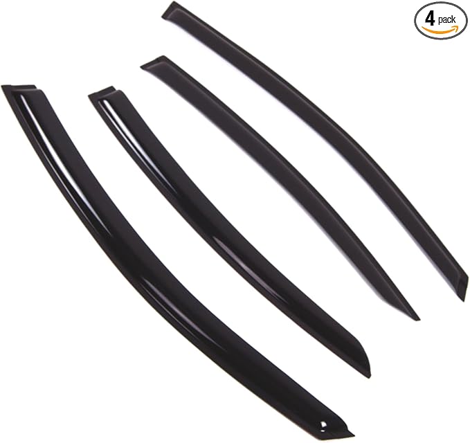 TuningPros Outside Mount Window Vent Visors Rain Guards Compatible with Subaru Legacy Sedan 2015-2016 | Side Window Wind Deflectors Rain Shields | Smoke Tinted, 4 Pcs Set, DGWV-844