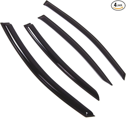 TuningPros Outside Mount Window Vent Visors Rain Guards Compatible with Subaru Legacy Sedan 2015-2016 | Side Window Wind Deflectors Rain Shields | Smoke Tinted, 4 Pcs Set, DGWV-844