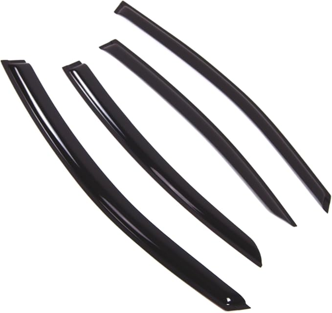 Tuningpros WD2-844B Dark Smoke 4 Pcs Set Window Visor (Outside Mount) Deflector Rain Guard Compatible with 2017-2018 Subaru Legacy Sedan