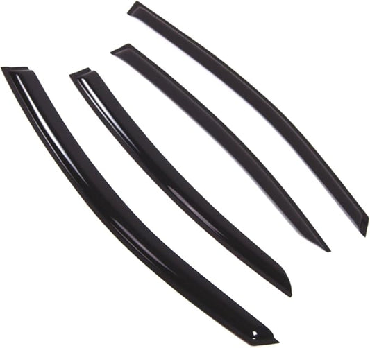 Tuningpros WD2-844B Dark Smoke 4 Pcs Set Window Visor (Outside Mount) Deflector Rain Guard Compatible with 2017-2018 Subaru Legacy Sedan