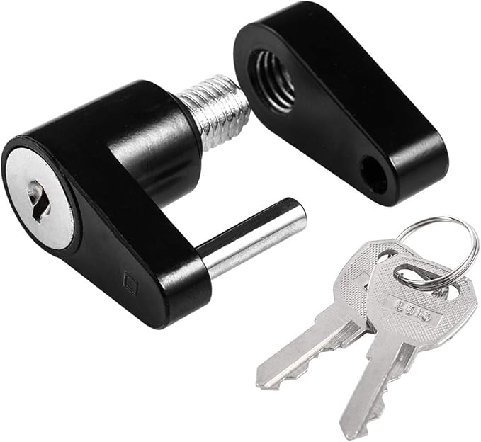CZC AUTO Black Trailer Hitch Coupler Lock, Dia 1/4 Inch, 3/4 Inch Span for Tow Boat RV Truck Car's Coupler Keyed Alike (4 Pack, Black)