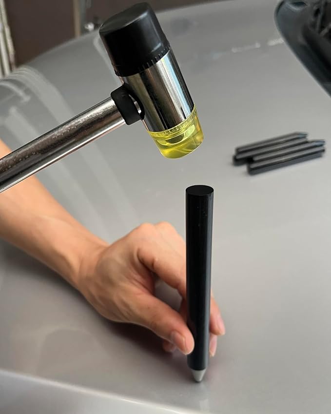 Auto Dent Repair,Car Front Fender Dings Remover,Paintless Bodywork Damage Removal,Big Size Curved Rod, 15 Pack Hook Rods Tools Kit for Car Body Dent Repair