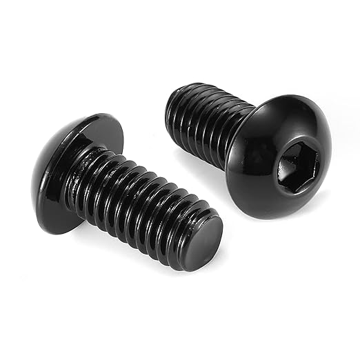 1/4-20 x 3/4" Button Head Socket Cap Bolts Screws, 10Pcs 304 Stainless Steel 18-8, Allen Hex Drive, Black Oxide by SG TZH(with Hex Spanner)