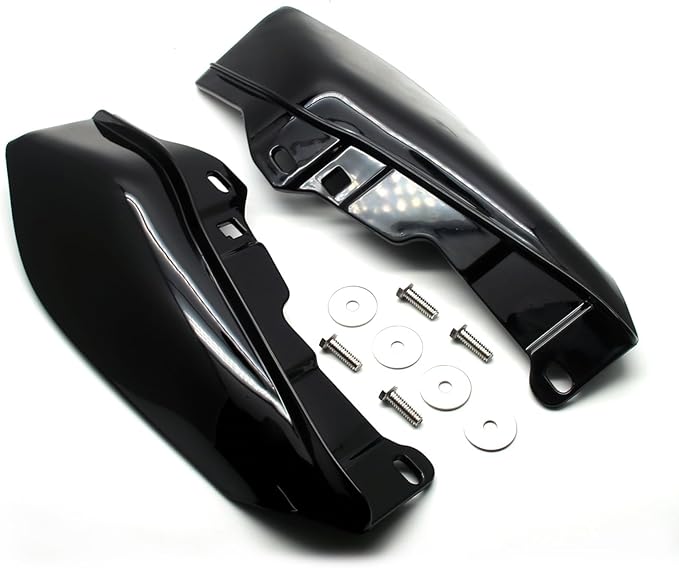 MZS Mid Frame Air Deflector, Touring Heat Shield Cover Accessories Black Left Right Set Compatible with Road Glide Electra Street Glide Road King 2009-2024