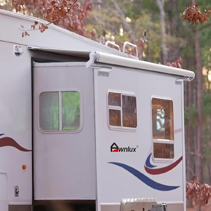 Awnlux Slide Topper Awning PRO MAX - White Modular Slide Out Awning Kit Slide Out Protection for RVs, Travel Trailers, 5th Wheels, and Motorhomes-15'6" (15'1" Fabric)