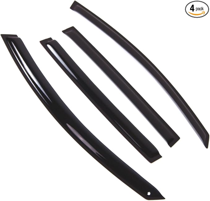 TuningPros Outside Mount Window Vent Visors Rain Guards Compatible with Kia Sportage 2011-2016 | Side Window Wind Deflectors Rain Shields | Smoke Tinted, 4 Pcs Set, DGWV-646