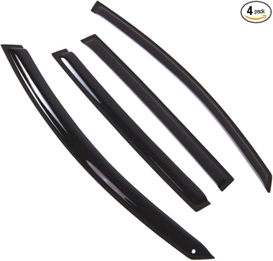 TuningPros Outside Mount Window Vent Visors Rain Guards Compatible with Kia Sportage 2011-2016 | Side Window Wind Deflectors Rain Shields | Smoke Tinted, 4 Pcs Set, DGWV-646