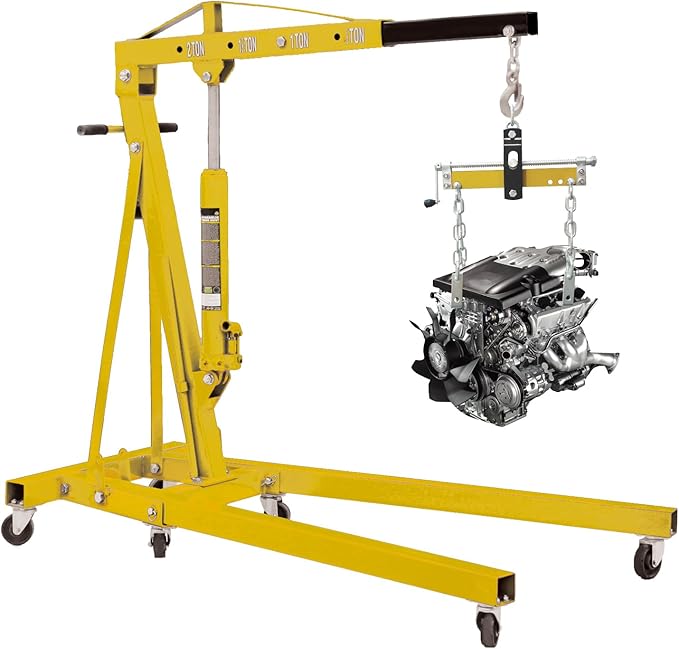 YELLOW JACKET Engine Load Leveler 1500lbs Steel Engine Hoist Shop Crane Accessory with Adjustable Handle