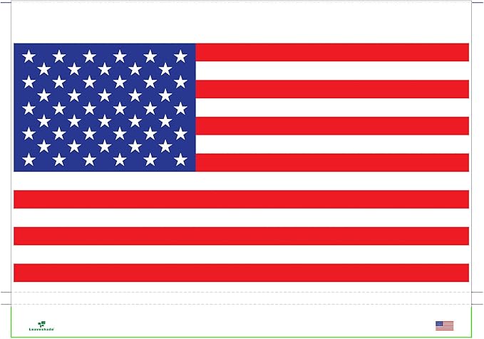 Leaveshade RV Awning Fabric Replacement Camper Trailer Awning Fabric Super Heavy Vinyl Coated Polyester 12'3''(Fit for 13' Awning)-USA Flag (Custom Looking)