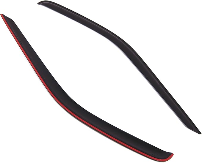 Tuningpros WD2-798B Dark Smoke 2 Pcs Set Window Visor (Outside Mount) Deflector Rain Guard Compatible with 2017-2018 Ford Transit