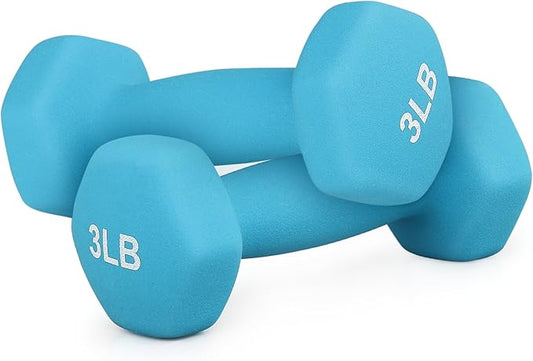 MADOG Dumbbell Set, Anti-Slip Neoprene Coated Hexagon Hand Weights for Home Gym Equipment Workouts Strength Training