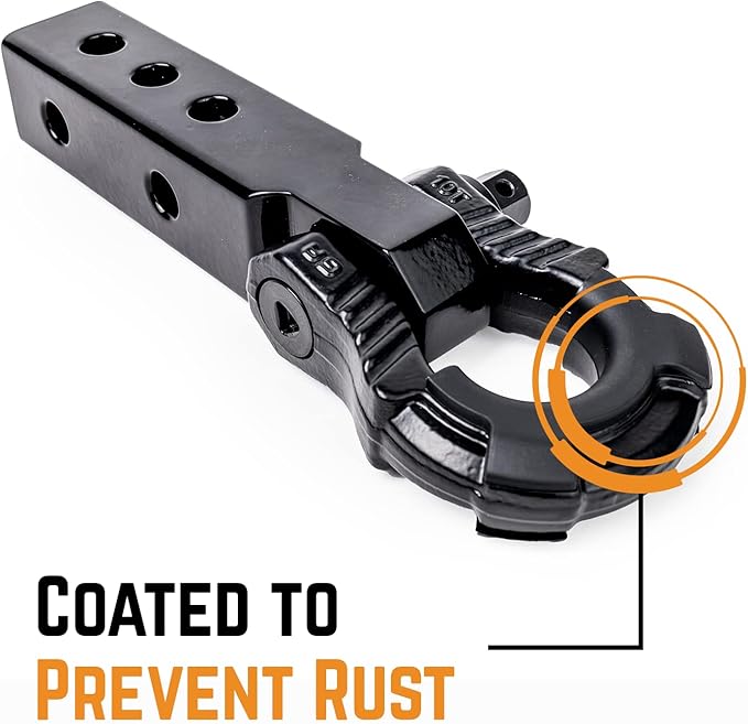 GearAmerica 2"x2" Uber Hitch Receiver - Heavy Duty Steel for Class 4 Vehicles - Safe and Strong Anchor Point for 4x4s, Trucks, and SUVs - 10 Ton WLL, 20 Ton MBS - Black