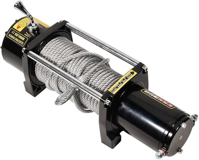8000LBS electric winch kit, 8000LBS ATV winch UTV Truck winch, 12V winch 8000LBS Steel Cable Winch, with Wireless and Hand Remote Controller & Control Box Assembly & 4-way Roller Fairlead