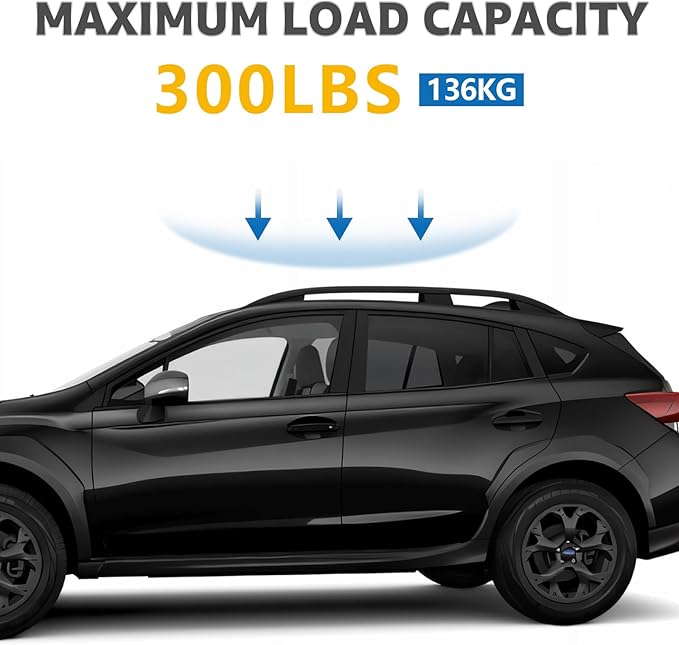 Roof Rack Cross Bars Compatible with Subaru Crosstrek 2018-2023 / Impreza 2017-2023, Adjustable Aluminum Heavy Duty 300 LBS Anti-Theft Lock Cargo Carrier Rooftop Crossbar for Bike, Snowboard, Luggage