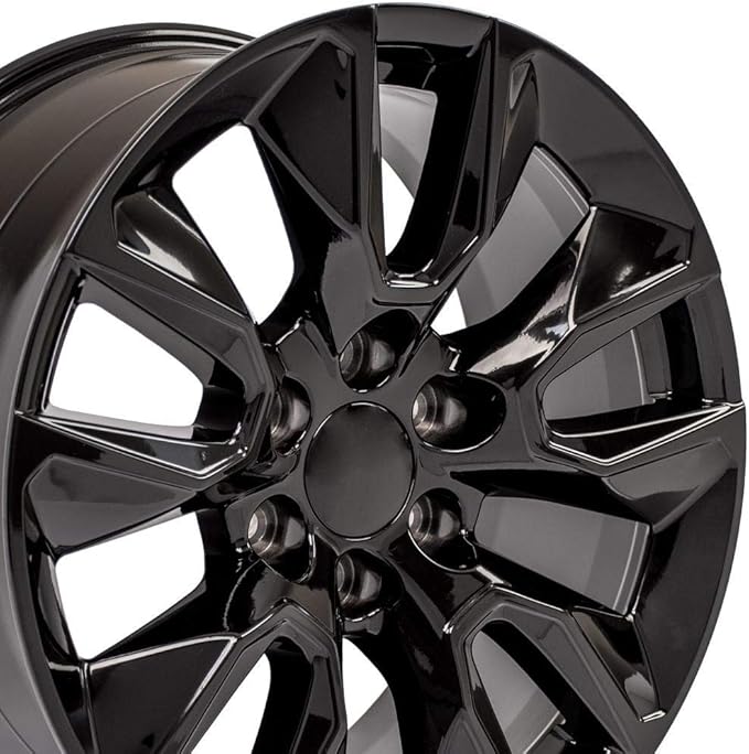 OE Wheels CV32 20 Inch Rim Fits Silverado 1500 RST Style 6x139.7 20x9 Gloss Black - Hollander 5916 (1)