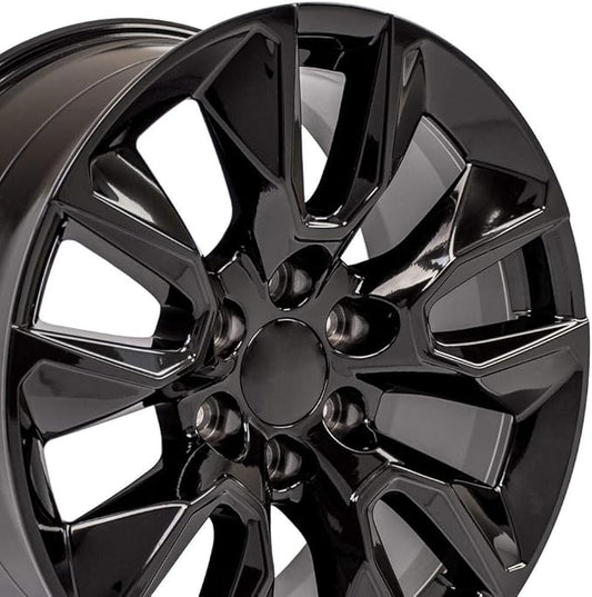 OE Wheels CV32 20 Inch Rim Fits Silverado 1500 RST Style 6x139.7 20x9 Gloss Black - Hollander 5916 (1)