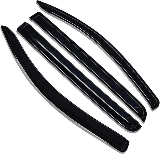 Lightronic Extra Durable Outside-Mount Auto Vent Window Visors Rain Guards, Fits 2007-2021 Toyota Tundra CrewMax, SR5/Limited/1794 Edition/Platinum/TRD Pro (4-Door Extended Crew Cab), Smoke, 4-Pcs