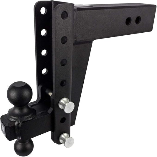 BulletProof Hitches - 3.0" Adjustable Heavy Duty Trailer Hitch (22,000 lb. Rating) - 8" Drop/Rise Trailer Hitch with 2" & 2-5/16" Dual Ball - Powder Coat, Solid Steel, Corrosion-Resistant