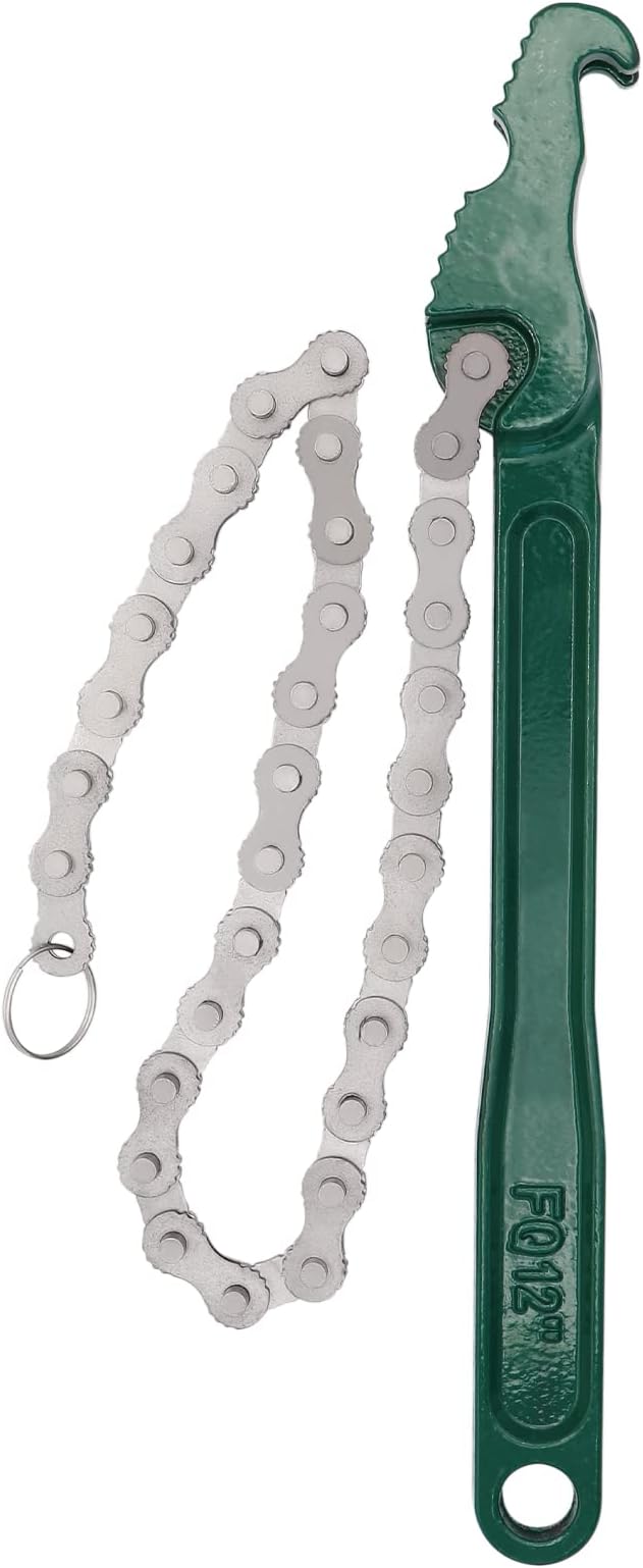 Jeemiter Heavy Duty Ratcheting Chain Wrench, 12 Inches Automotive Oil Fuel Filter Chain Wrench fits 1.5" to 6" Diameter Pliers Adjustable Removal Remover Tool