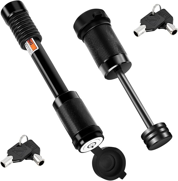 METOWARE Keyed Alike Trailer Hitch Receiver & Coupler Lock Kit fits Class III IV Receiver 5/8" Dia Pin Lock, 1/4” Dia 2-1/2" Trailer Coupler Lock for Latch-Type Couplers Latch-Type Couplers