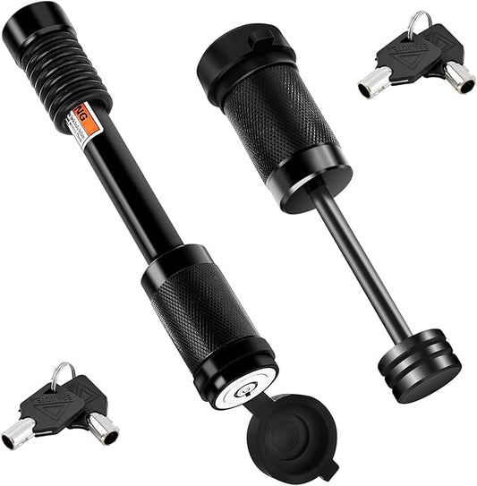 METOWARE Keyed Alike Trailer Hitch Receiver & Coupler Lock Kit fits Class III IV Receiver 5/8" Dia Pin Lock, 1/4” Dia 2-1/2" Trailer Coupler Lock for Latch-Type Couplers Latch-Type Couplers