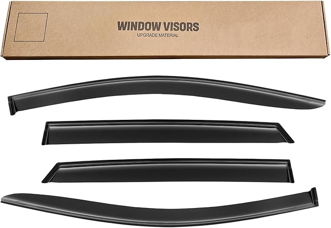 Window Rain Guards for 2015-2025 Ford Edge, Window Visor Guard Vent Wind Shade Deflector Rain Shield Protector Sun Visor for 15-25 Edge 2016 2017 2018 2019 2020,Tape-on/Outside-Mount, 4 Pieces