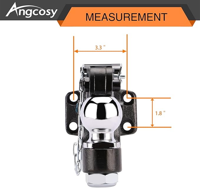 10-Ton Pintle Hook Trailer Hitches Receiver Hook Combination 2-5/16” Hitch Ball with Mounting Kit, 20000 lbs
