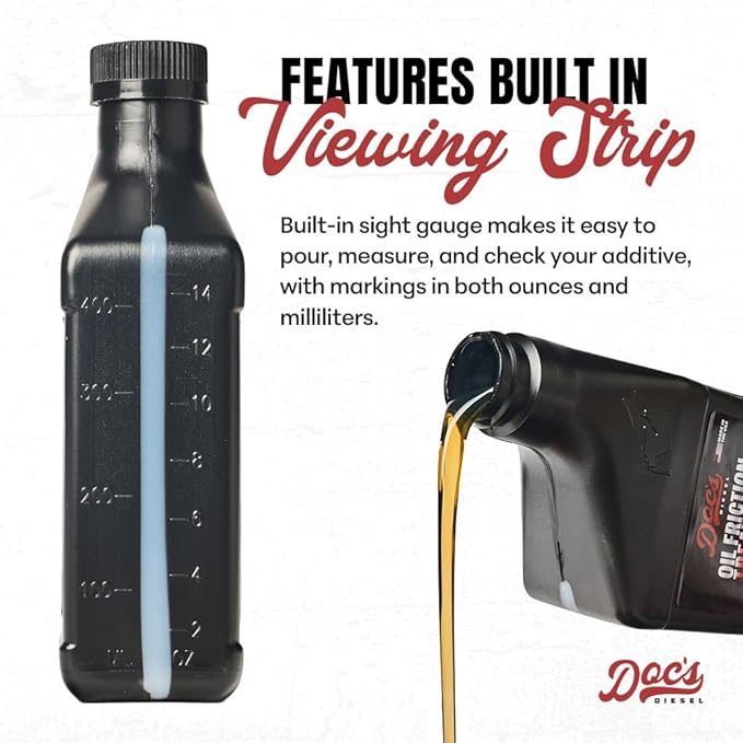 Doc's Diesel Oil Friction Treatment – Engine Oil Additive for Gas & Diesel Engines | Reduces Wear, Noise & Vibration | Boosts Fuel Economy & Power | 1-Pack (16 oz)