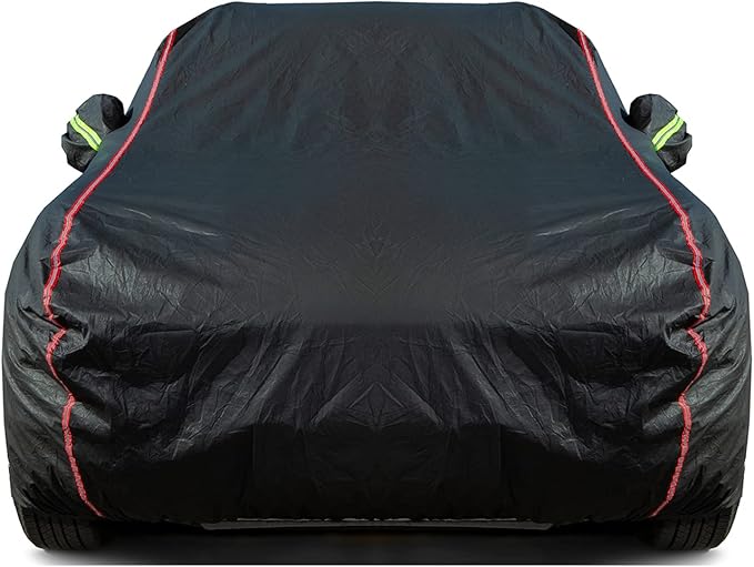 Breathable New Material, Waterproof Car Cover, Locks and Zipper Doors, Sunscreen Waterproof UV Prevention Snowproof Wind and Windproof,Suitable for Indoor Outdoor,for Sedan (Up to 181")