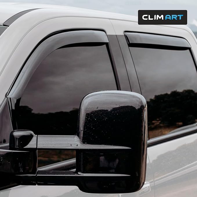 CLIM ART in-Channel Incredibly Durable Rain Guards for Chevrolet (Chevy) Silverado/GMC Sierra 2014-2018 Crew Cab, Truck Accessories, Vent Window Visors, Original Window Deflectors, 4pcs - 614224