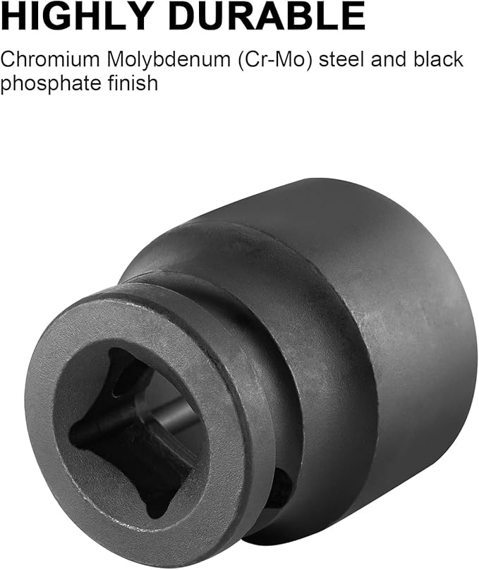 MAXPOWER 1/2 Inch Drive 23mm Standard Impact Socket, Made with Heat-Treated Chrome Molybdenum Steel, 6-Point Design, Metric