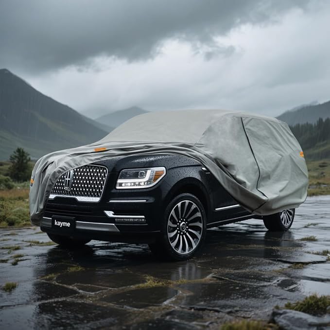 Kayme Heavy Duty SUV Car Cover Custom Fit Lincoln Navigator SWB, Lincoln MKT Waterproof All Weather for Automobiles, Full Exterior Covers Sun Rain UV Protection.（Deliver About 3-10 Days）